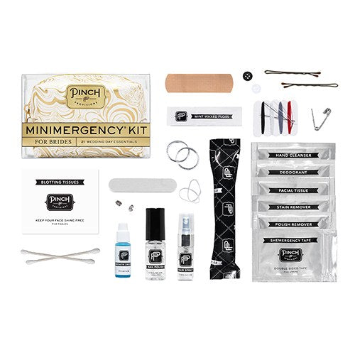 BRIDE MINIMERGENCY KIT - WHITE/GOLD SWIRL - AyaZay Wedding Shoppe