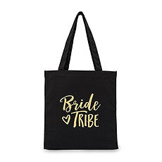 BRIDE TRIBE BLACK CANVAS TOTE BAG - AyaZay Wedding Shoppe