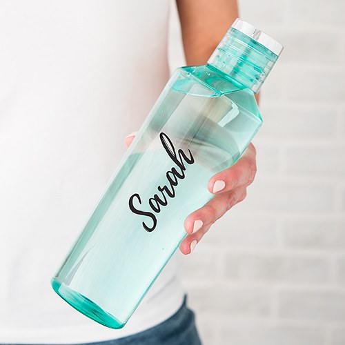 PERSONALIZED PLASTIC WATER BOTTLE - CALLIGRAPHY PRINT (4 colours) - AyaZay Wedding Shoppe