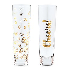 CELEBRATION SET CHAMPAGNE FLUTES - METALLIC GOLD - AyaZay Wedding Shoppe