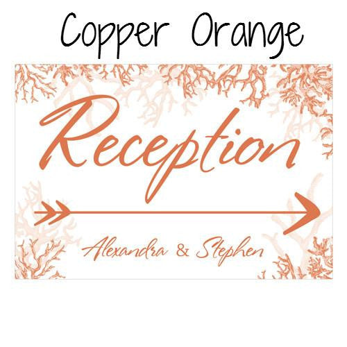 REEF CORAL DIRECTIONAL SIGN - AyaZay Wedding Shoppe