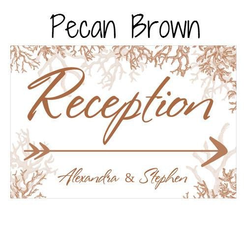 REEF CORAL DIRECTIONAL SIGN - AyaZay Wedding Shoppe