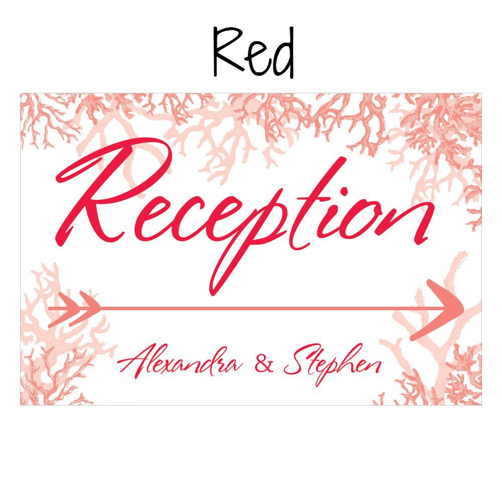 REEF CORAL DIRECTIONAL SIGN - AyaZay Wedding Shoppe