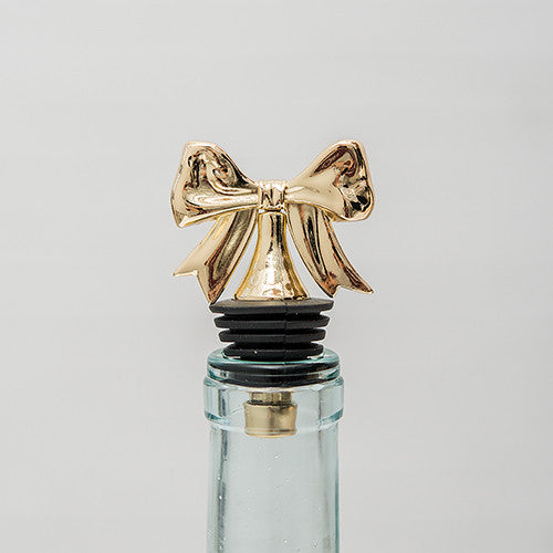 DAINTY GOLD BOW BOTTLE STOPPER (6/pkg) - AyaZay Wedding Shoppe