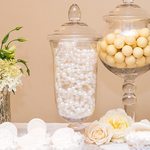 DECORATIVE PEDESTALLED APOTHECARY  JAR WITH BELL SHAPED BOWL - AyaZay Wedding Shoppe