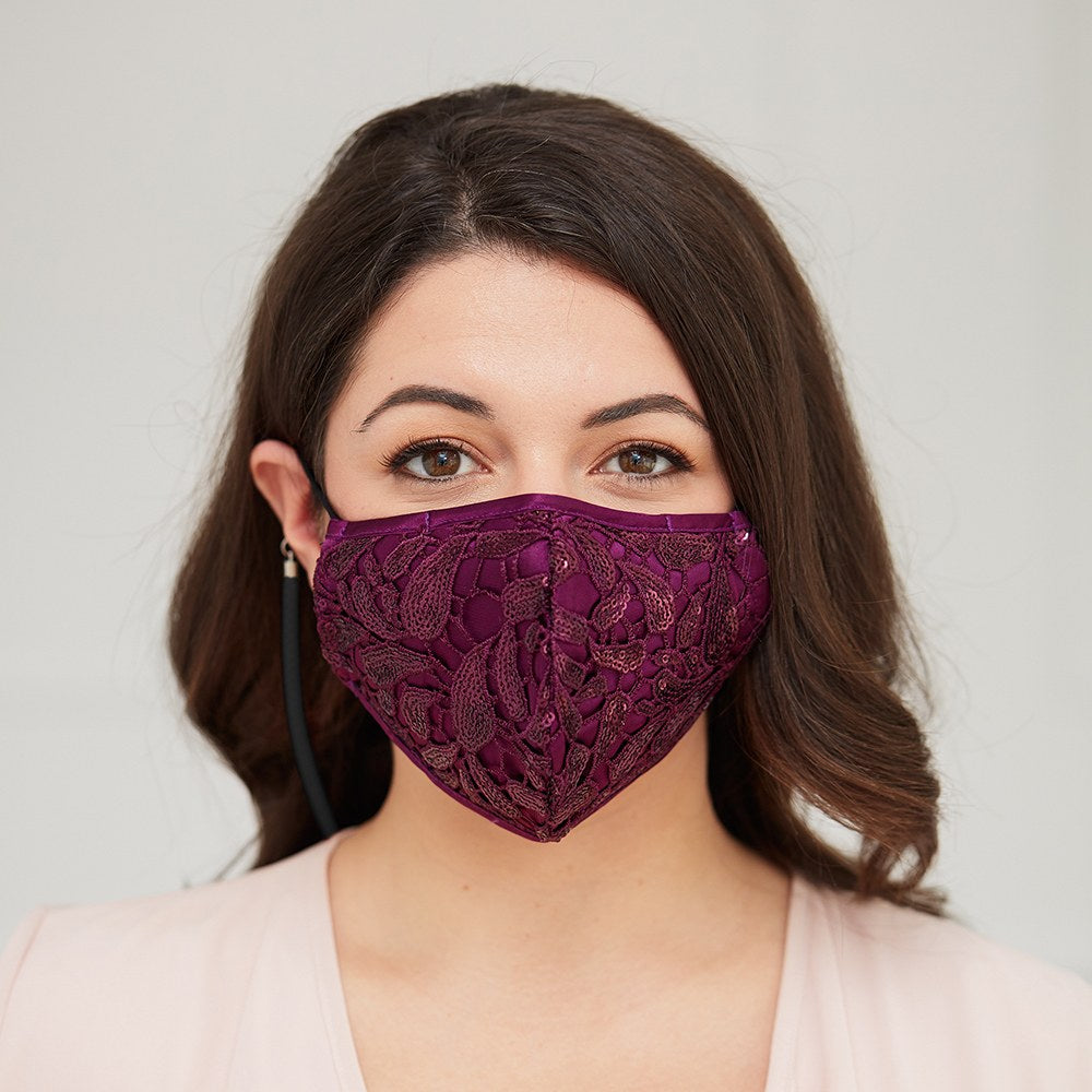 23" FACE MASK LANYARD WITH MAGNETIC SAFETY RELEASE - BLACK/SILVER