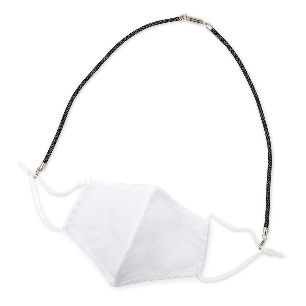 23" FACE MASK LANYARD WITH MAGNETIC SAFETY RELEASE - BLACK/SILVER