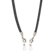 23" FACE MASK LANYARD WITH MAGNETIC SAFETY RELEASE - BLACK/SILVER