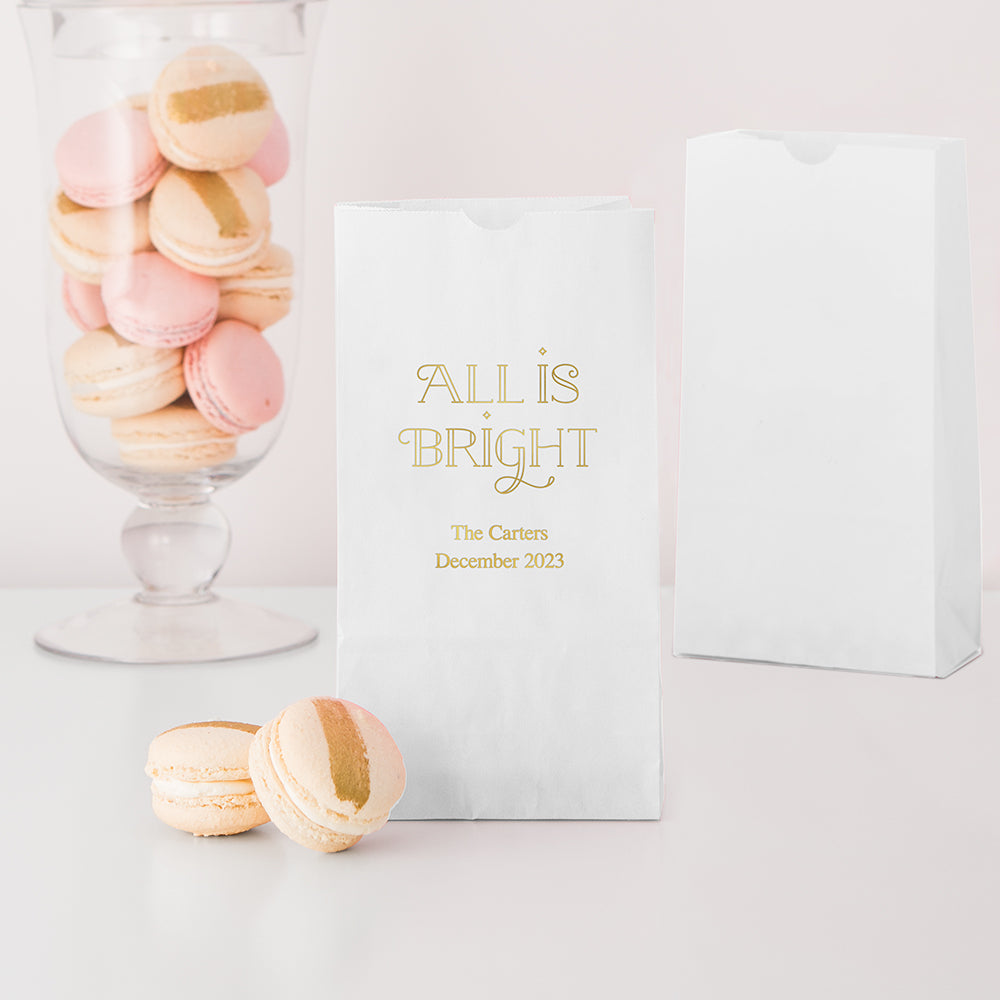 ALL IS BRIGHT BLOCK BOTTOM GUSSET PAPER GOODIE BAGS