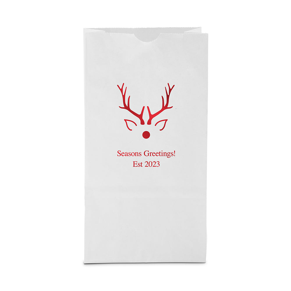 RUDOLPH BLOCK BOTTOM GUSSET PAPER GOODIE BAGS