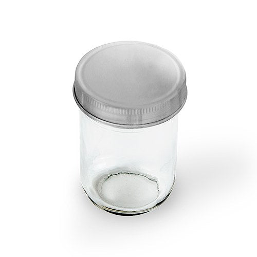 GLASS MASON JAR WITH SILVER LID FAVOUR (12/pkg) - AyaZay Wedding Shoppe