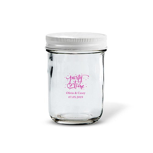 GLASS MASON JAR WITH WHITE LID FAVOUR (12/pkg) - AyaZay Wedding Shoppe