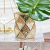GOLD GEOMETRIC MERCURY GLASS HURRICANE VASE - AyaZay Wedding Shoppe