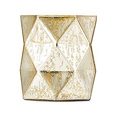 GOLD GEOMETRIC MERCURY GLASS HURRICANE VASE - AyaZay Wedding Shoppe