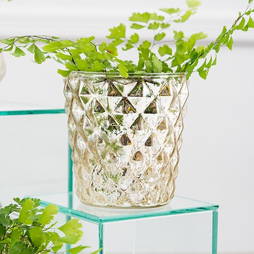 GOLD MERCURY GLASS VOTIVE HOLDER OR BUD VASE SET (set of 3) - AyaZay Wedding Shoppe