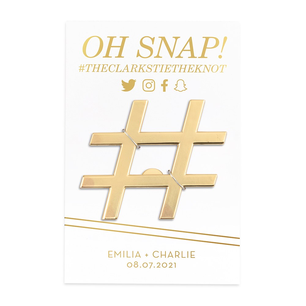 Hashtag bottle opener favor
