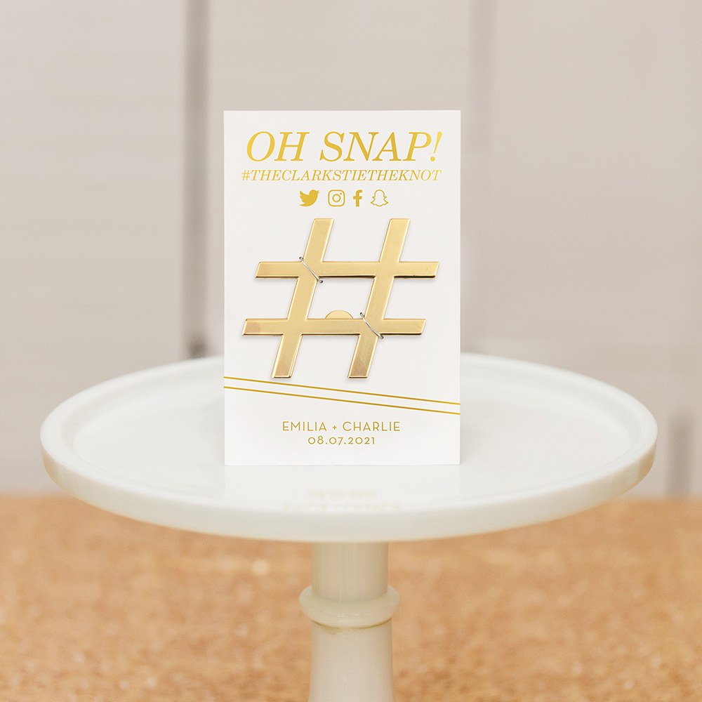 Hashtag bottle opener favor