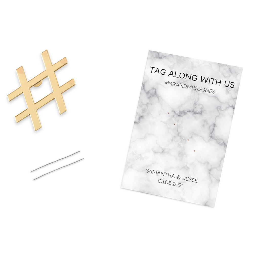 GOLD HASHTAG BOTTLE OPENER FAVOUR - TAG ALONG WITH US - AyaZay Wedding Shoppe