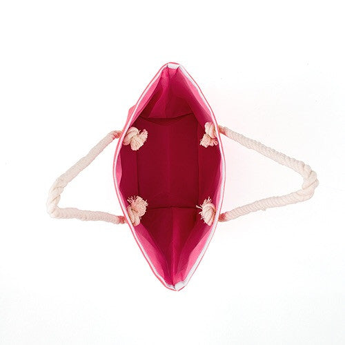 BLISS STRIPED TOTE - PINK AND WHITE - AyaZay Wedding Shoppe