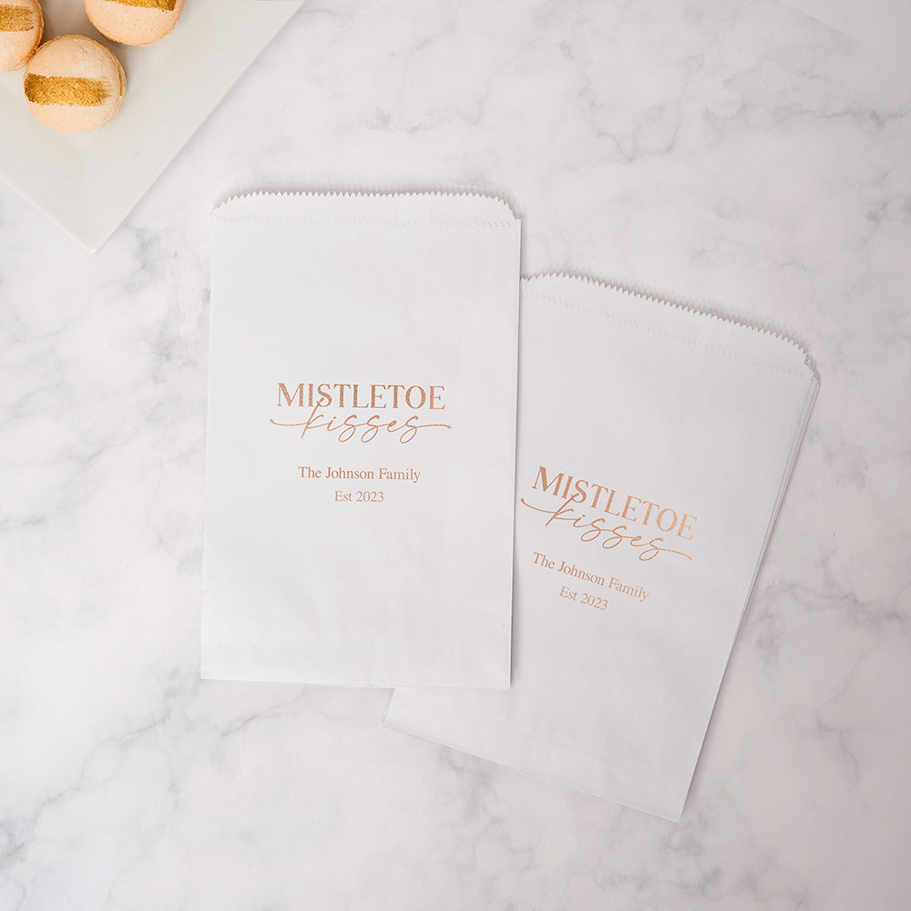 MISTLETOE KISSES FLAT POCKET STYLE GOODIE BAG