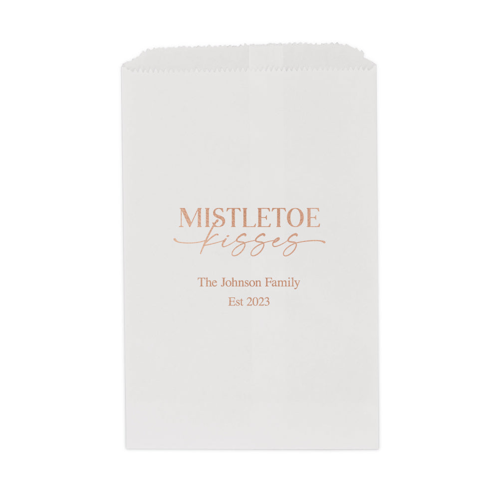 MISTLETOE KISSES FLAT POCKET STYLE GOODIE BAG