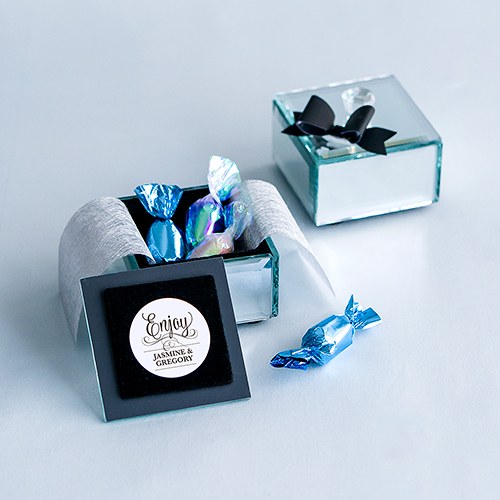 SMALL MIRRORED KEEPSAKE BOX WITH LID (4/pkg) - AyaZay Wedding Shoppe