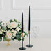 MODERN TIERED TAPER CANDLE HOLDERS - BLACK & GOLD  (SET OF 2)