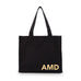 MODERN MONOGRAM BLACK CANVAS TOTE BAG - AyaZay Wedding Shoppe