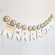 GOLD FOIL "MR. & MRS."PENNANT BANNER - AyaZay Wedding Shoppe