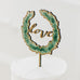 NATURAL WOOD FULL COLOUR CAKE TOPPER - LOVE WREATH