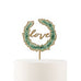 NATURAL WOOD FULL COLOUR CAKE TOPPER - LOVE WREATH