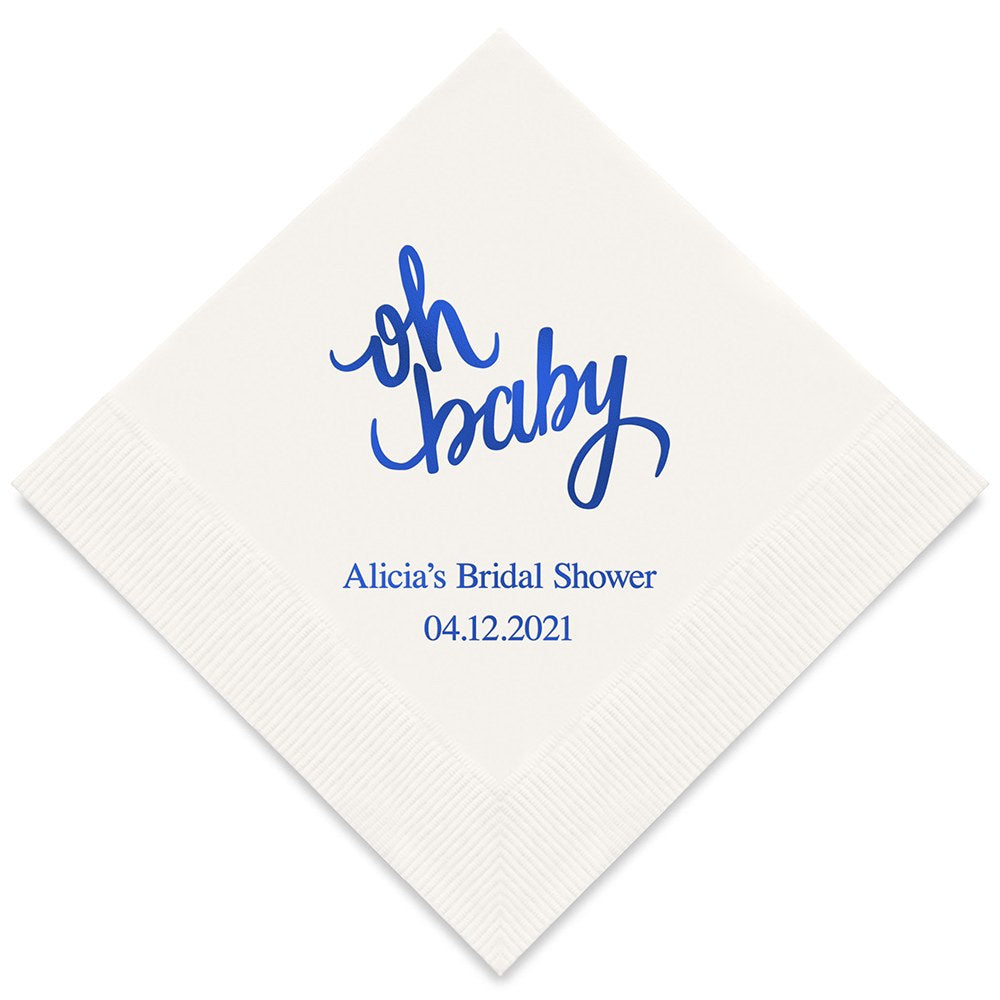 PERSONALIZED FOIL PRINTED PAPER NAPKINS - Oh Baby
(50/pkg)