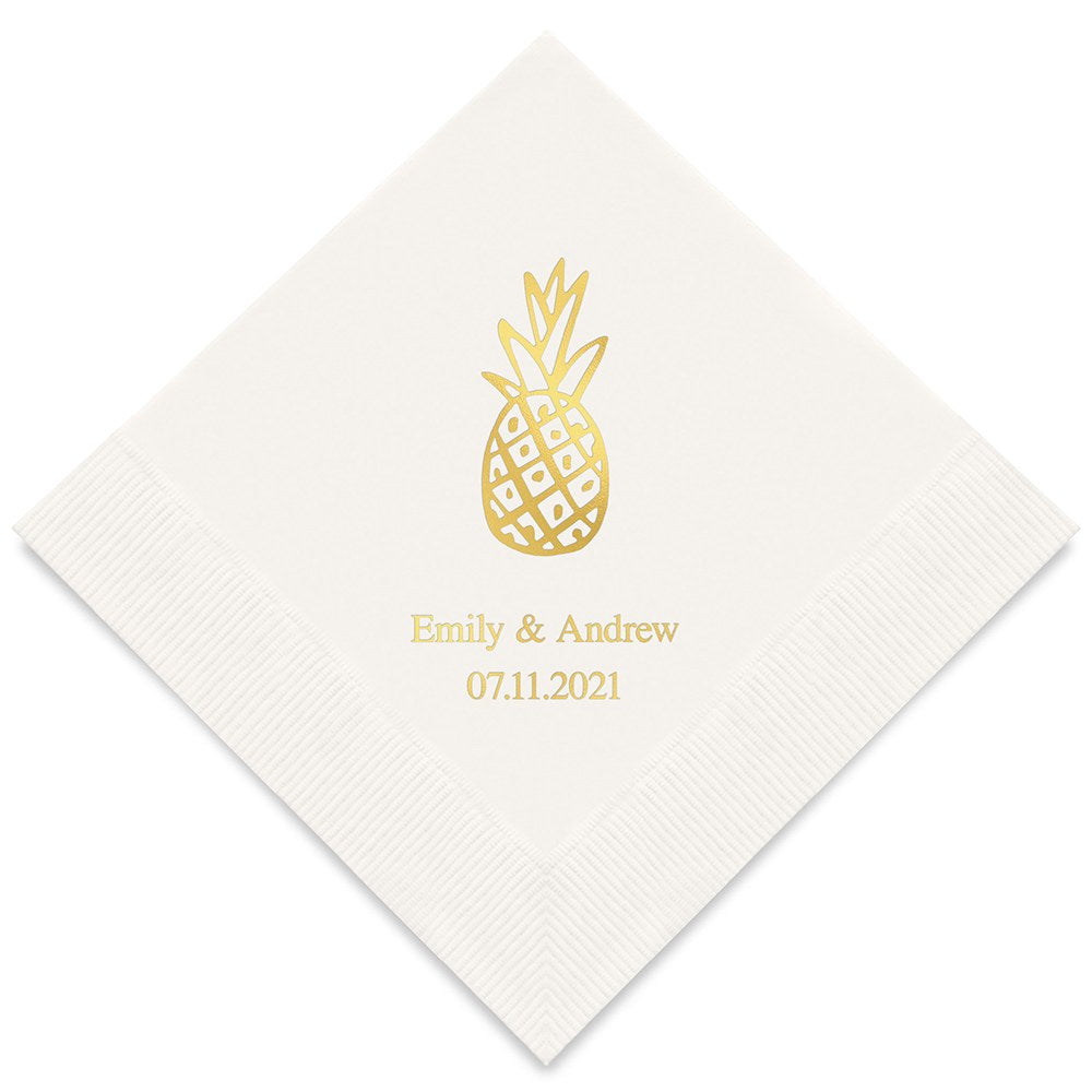 PERSONALIZED FOIL PRINTED PAPER NAPKINS - Pineapple
(50/pkg)