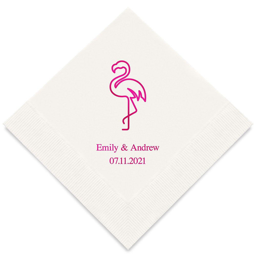 PERSONALIZED FOIL PRINTED PAPER NAPKINS - Flamingo
(50/pkg)