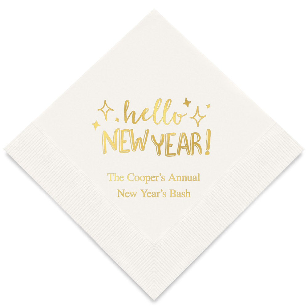 HELLO NEW YEAR PRINTED NAPKINS (50/pkg)