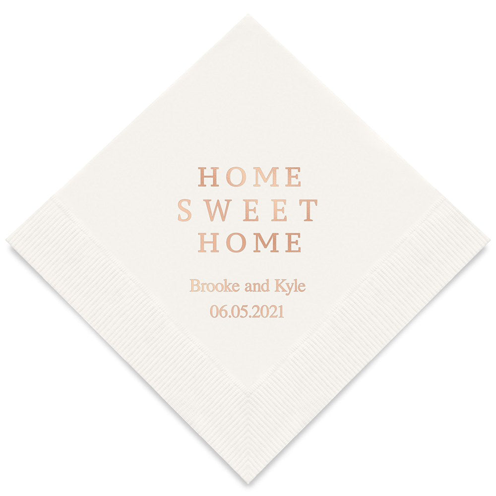 PERSONALIZED FOIL PRINTED PAPER NAPKINS - Home Sweet Home
(50/pkg)