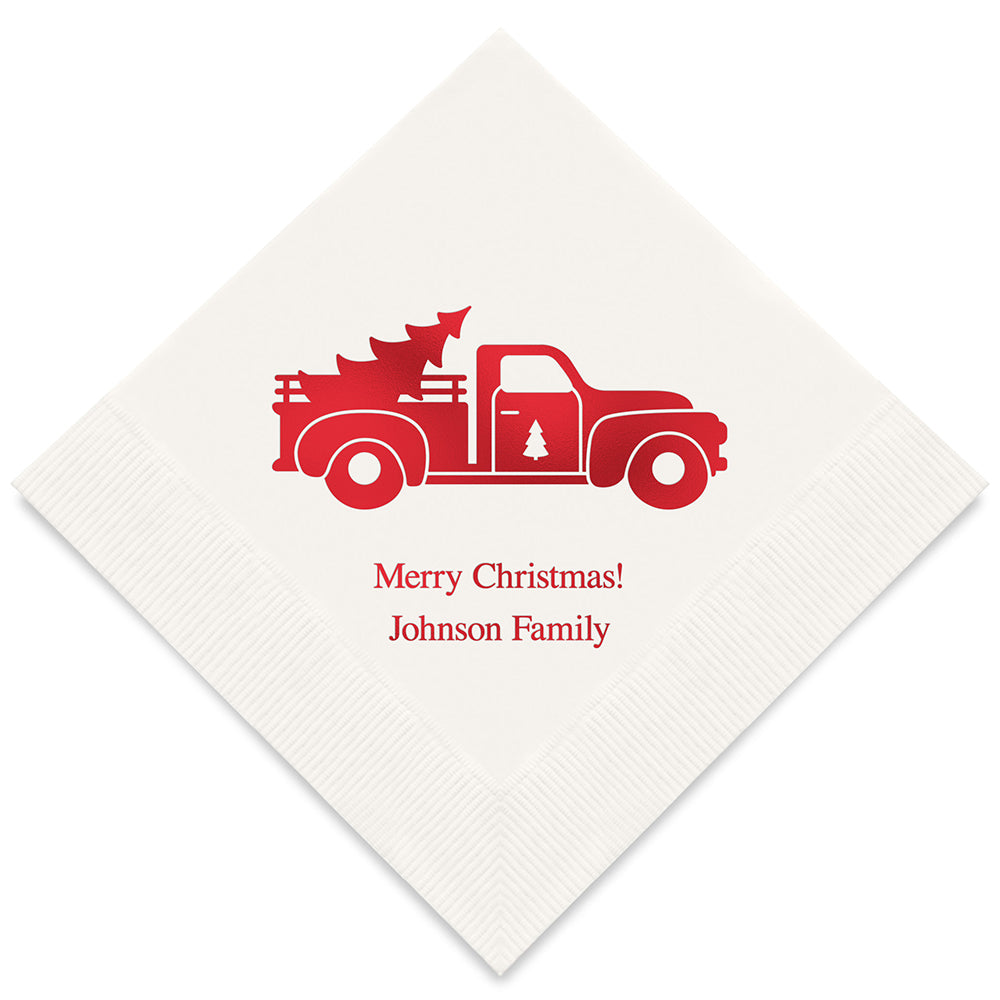 CHRISTMAS TRUCK PRINTED NAPKINS (50/pkg)