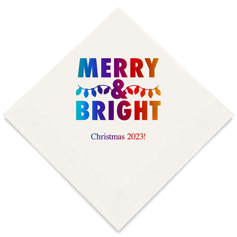 MERRY & BRIGHT PRINTED NAPKINS (50/pkg)