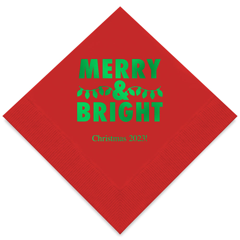 MERRY & BRIGHT PRINTED NAPKINS (50/pkg)