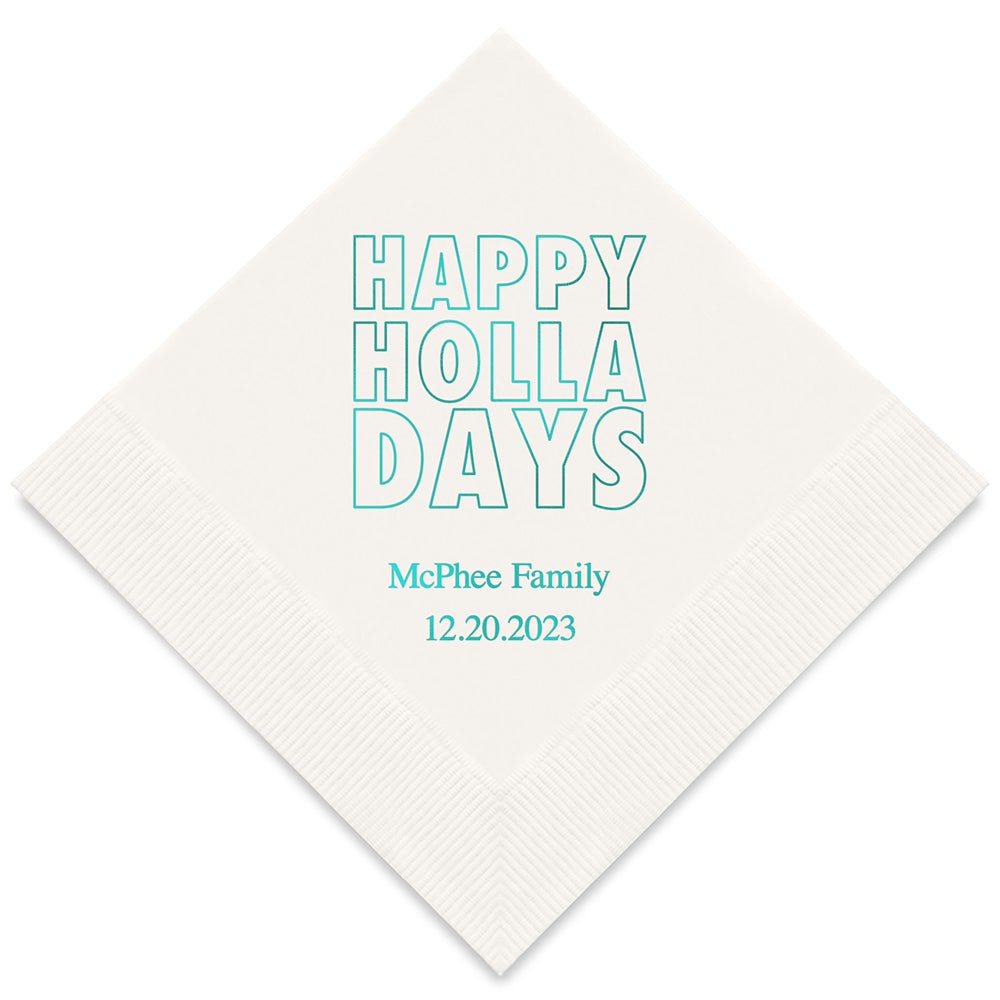 HAPPY HOLLADAYS PRINTED NAPKINS (50/pkg)
