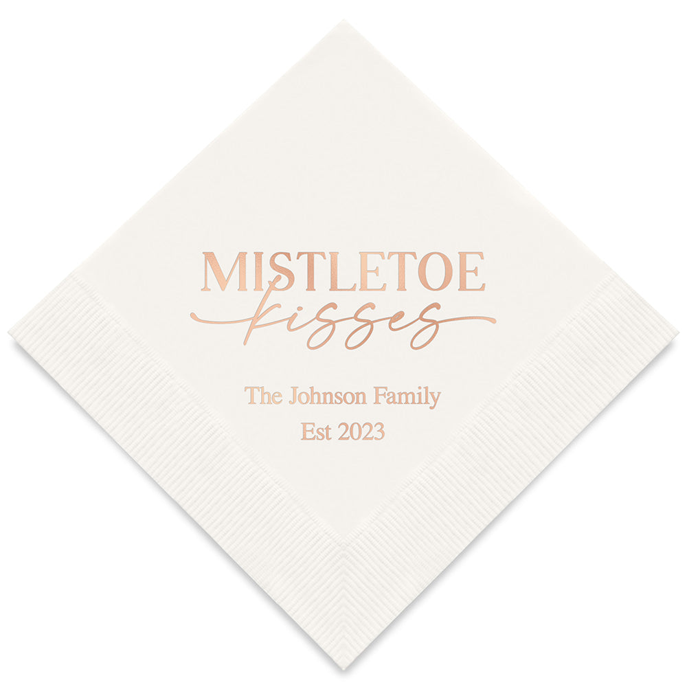 MISTLETOE KISSES PRINTED NAPKINS (50/pkg)
