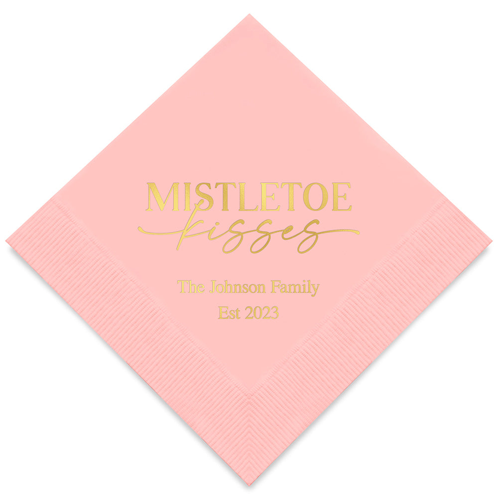 MISTLETOE KISSES PRINTED NAPKINS (50/pkg)