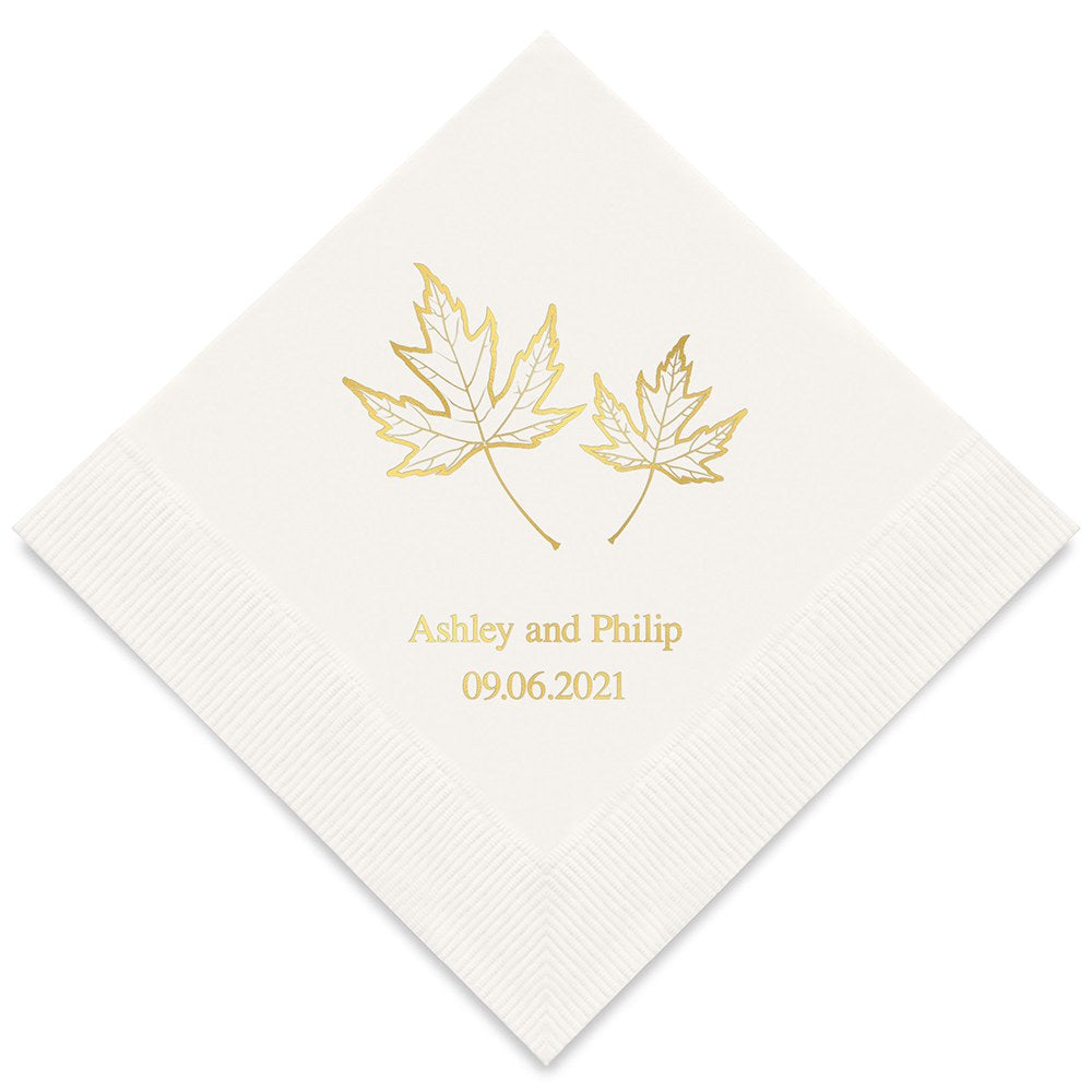 PERSONALIZED FOIL PRINTED PAPER NAPKINS - Fall Leaf
(50/pkg)