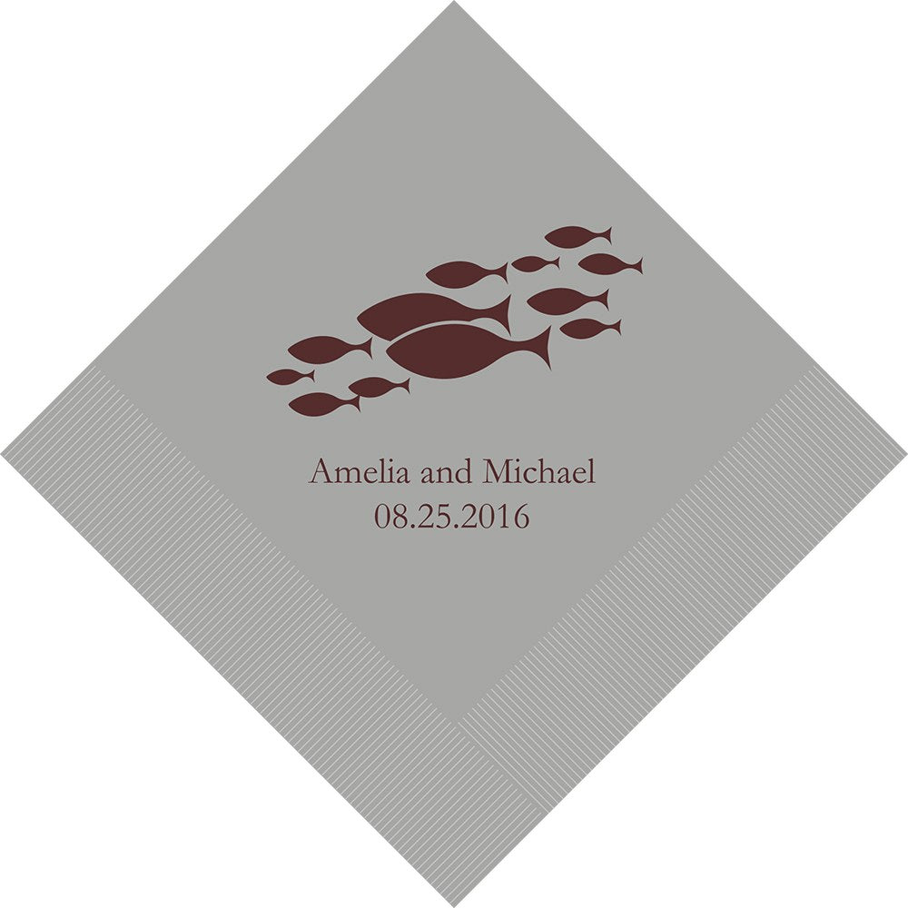 PERSONALIZED FOIL PRINTED PAPER NAPKINS - Two Less Fish In The Sea
(50/pkg)