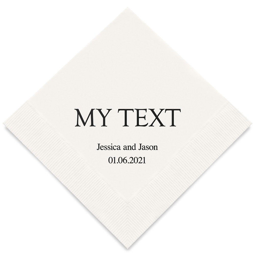 PERSONALIZED FOIL PRINTED PAPER NAPKINS - Custom Word
(50/pkg)