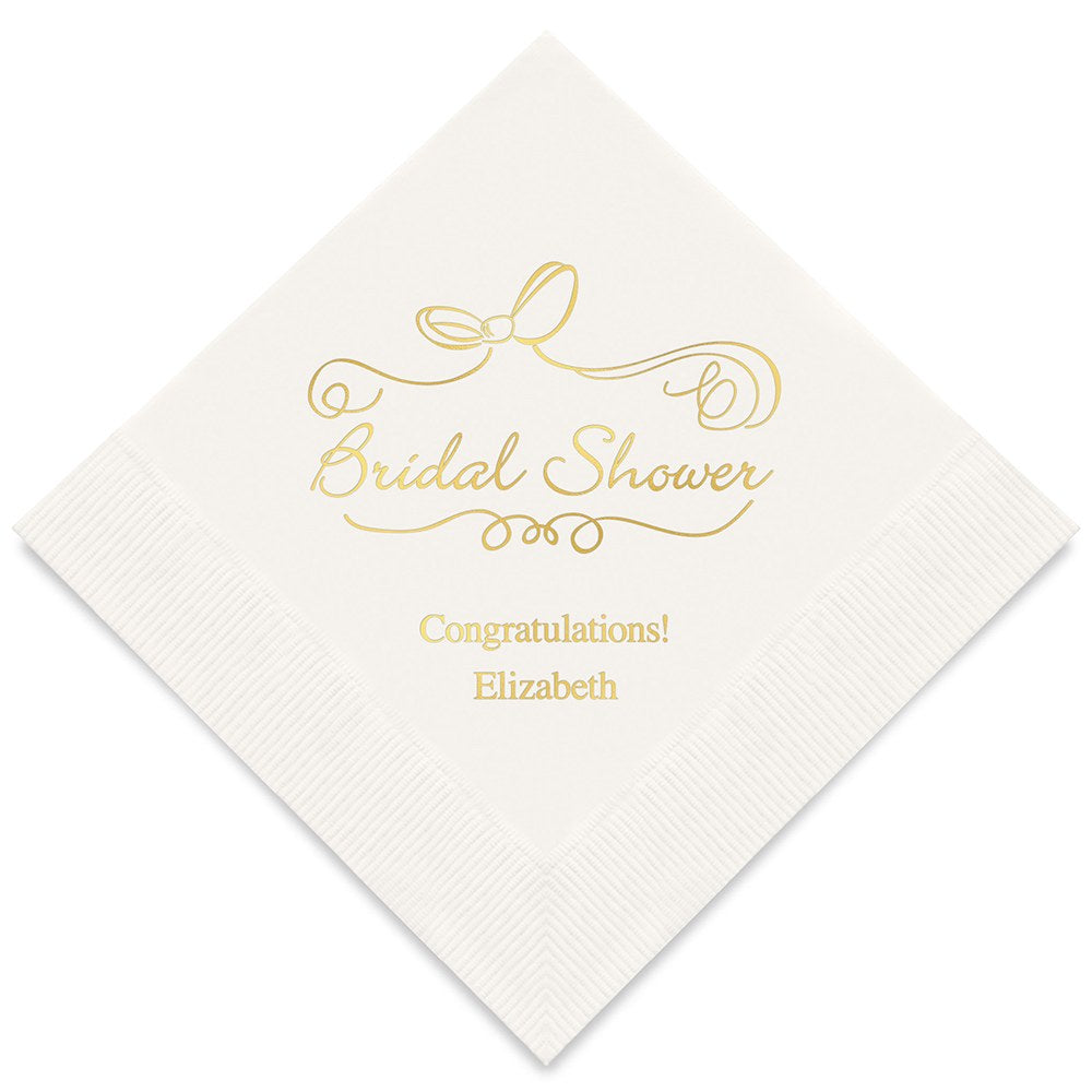 PERSONALIZED FOIL PRINTED PAPER NAPKINS - Bridal Shower
(50/pkg)