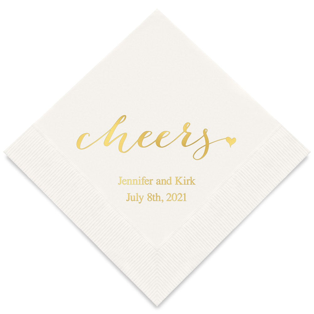 PERSONALIZED FOIL PRINTED PAPER NAPKINS - Cheers
(50/pkg)