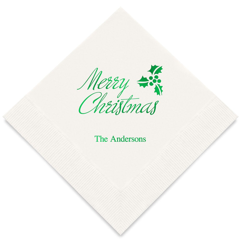 MERRY CHRISTMAS PRINTED NAPKINS (50/pkg)
