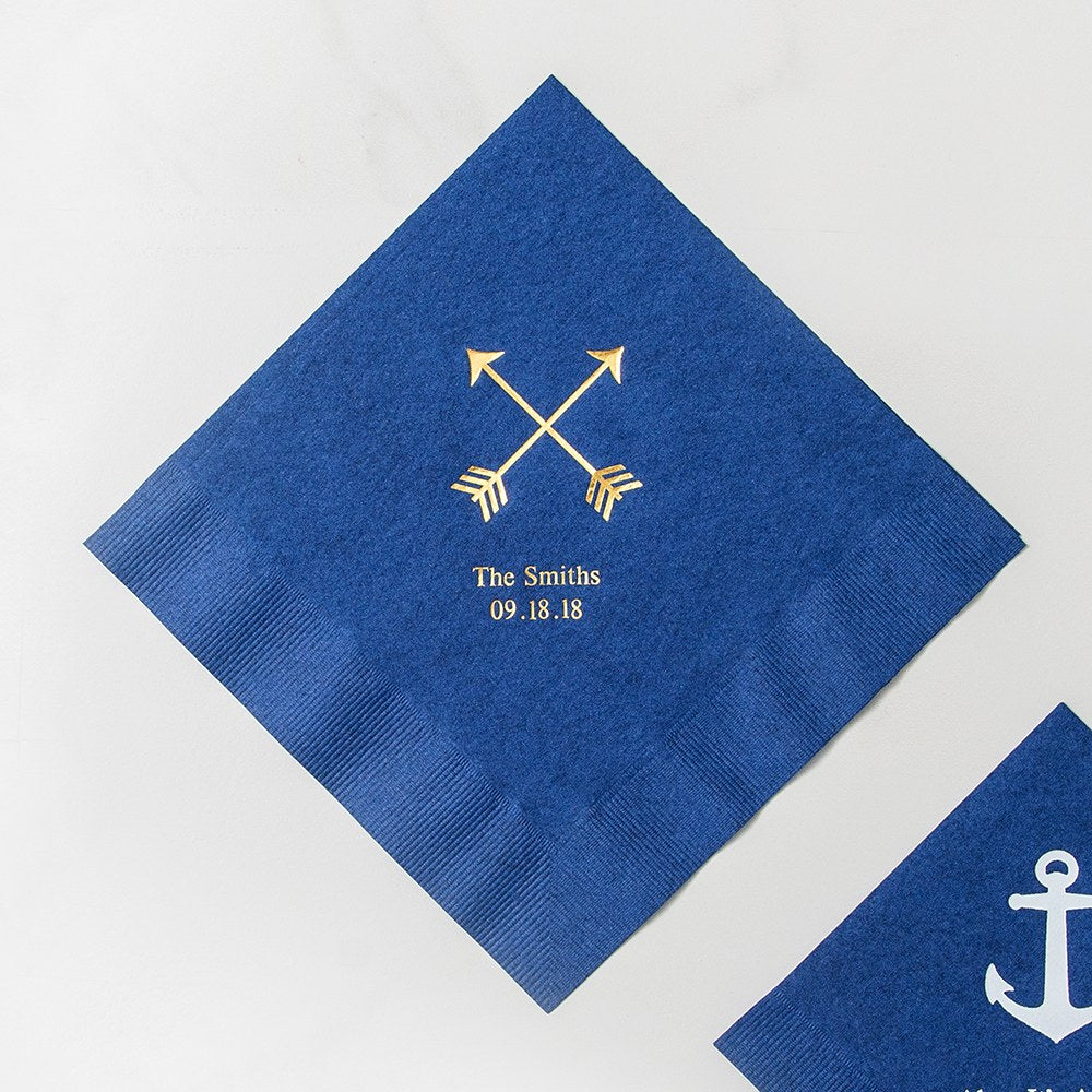 PERSONALIZED FOIL PRINTED PAPER NAPKINS - Double Arrows
(50/pkg)