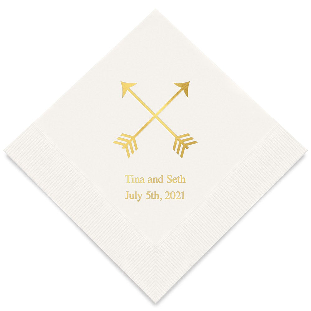 PERSONALIZED FOIL PRINTED PAPER NAPKINS - Double Arrows
(50/pkg)